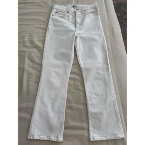 RE/DONE 70s Crop Boot Jeans 27 White High‎ Rise Bootcut Premium Denim